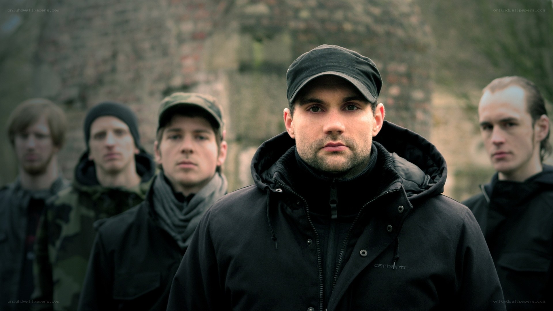 band members in winter clothing