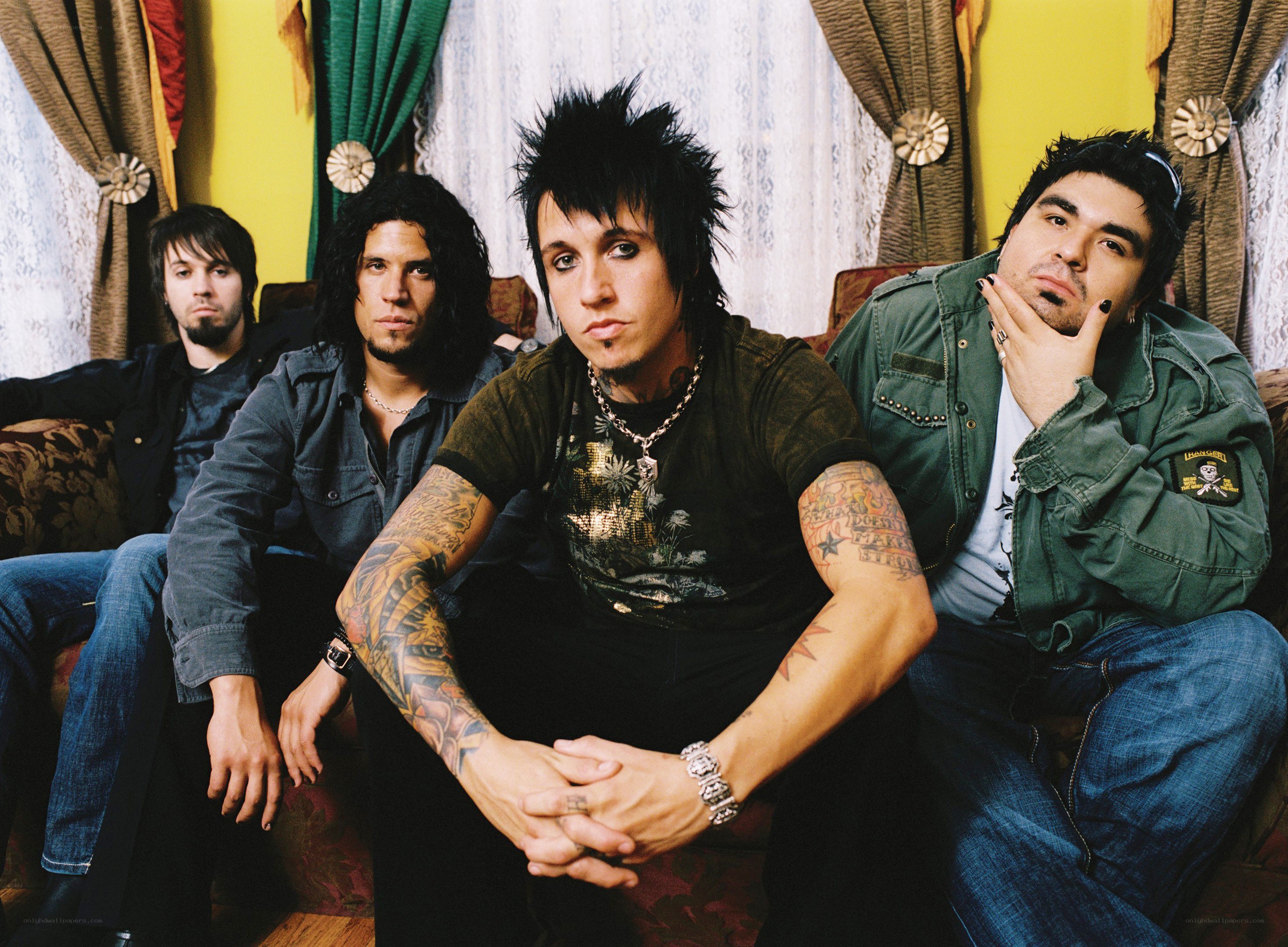 band members on a couch