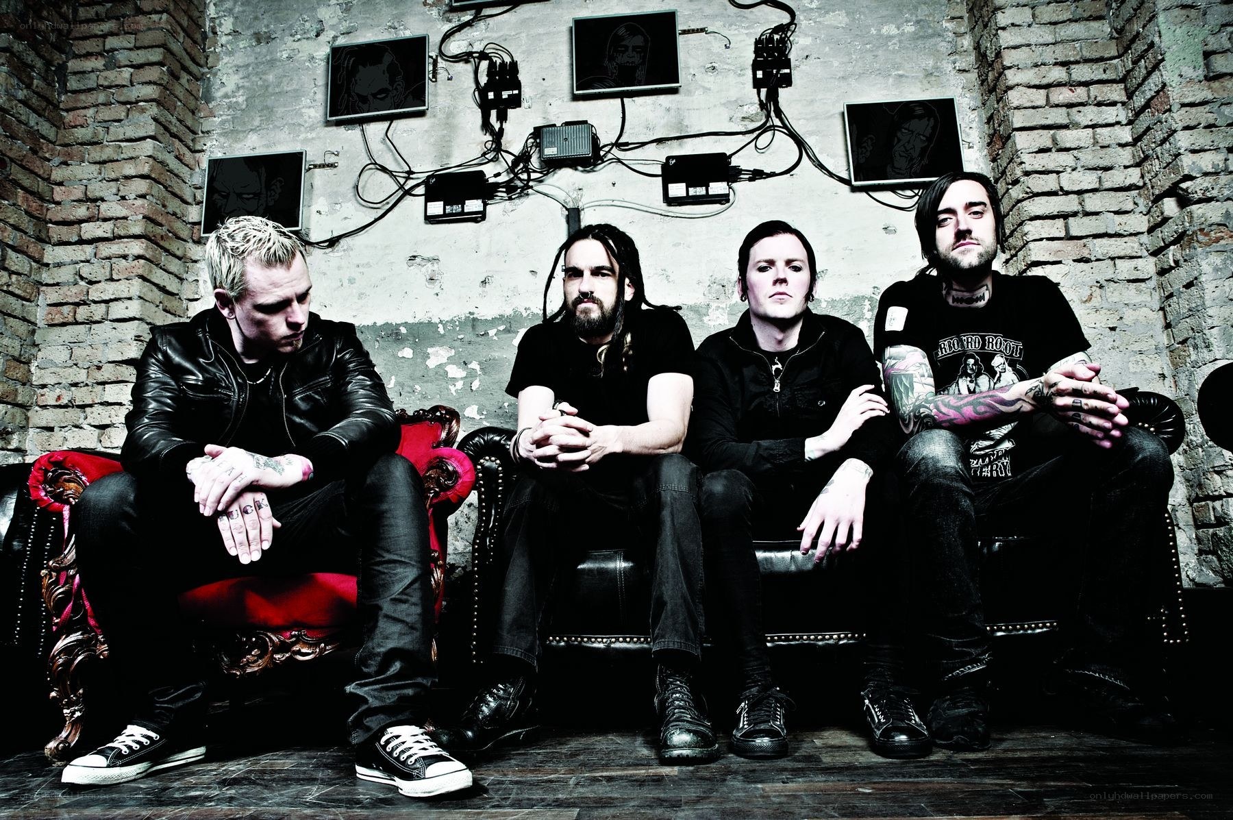 band members on a couch