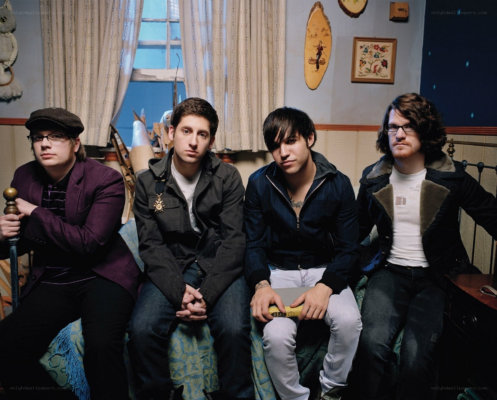 band members on a couch