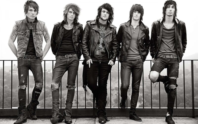 band members on a rooftop