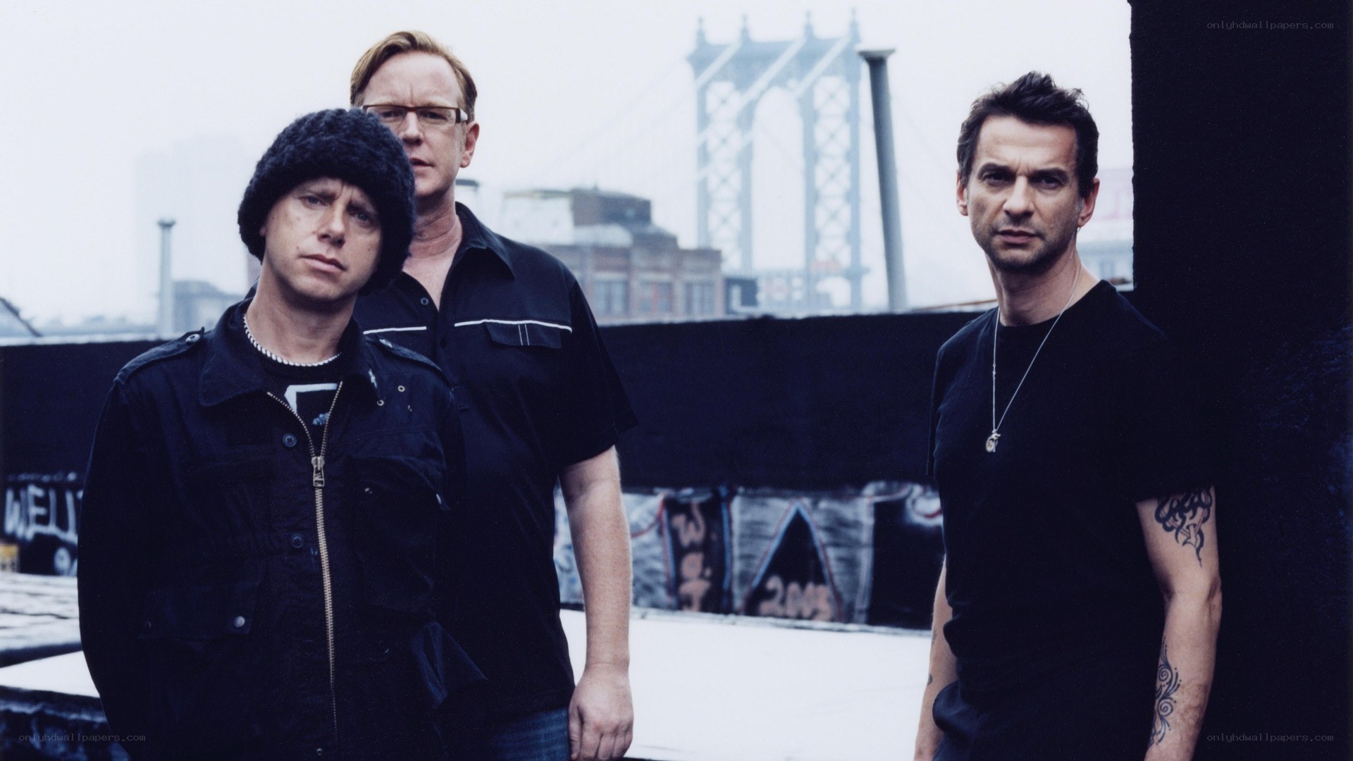 band members on rooftop