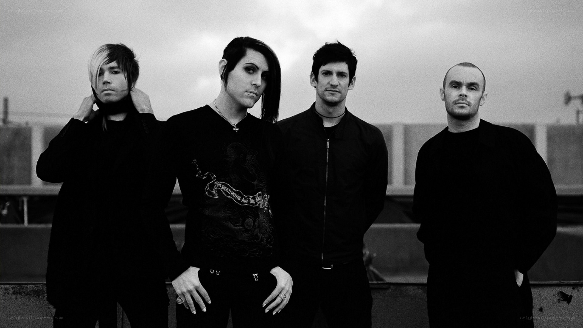 band members on rooftop