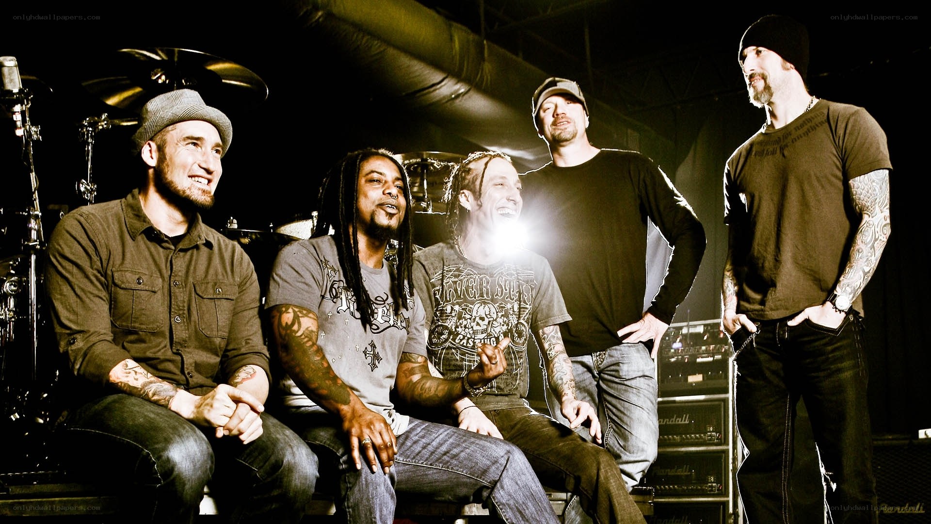 band members on stage