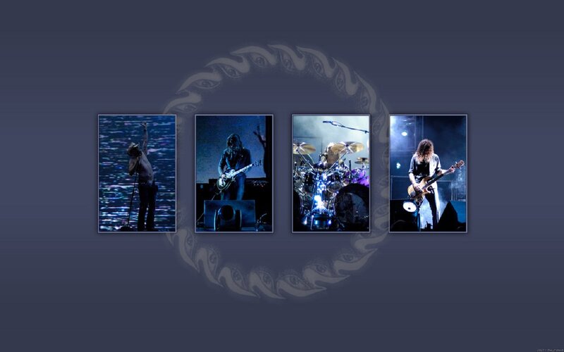 Band Members on Stage — Blue, Dramatic