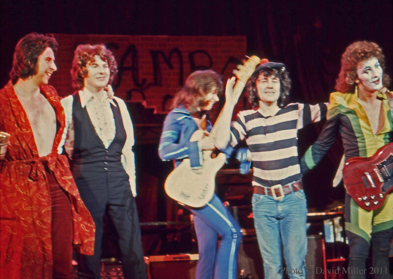 Band Members on Stage — Red, Lively