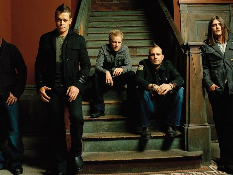 Band Members on Stairs — Black