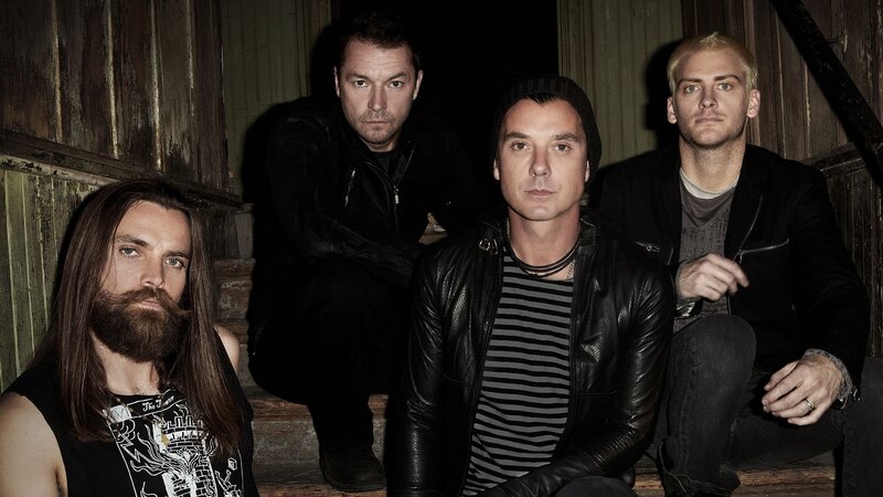 band members on stairs