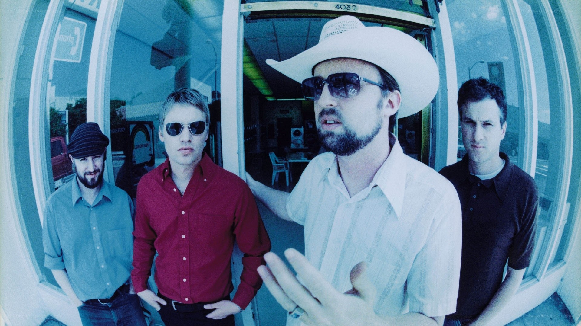 band members outside a store