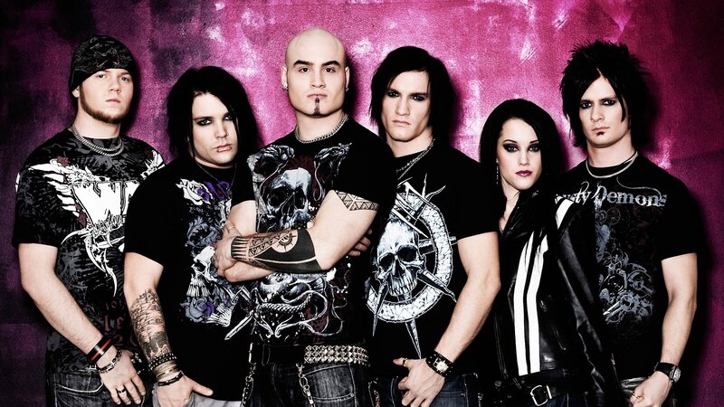 Band Members Posing — Black, Dark, Photograph, Skulls