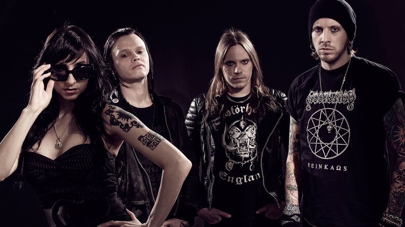 Band Members Posing — Black, Dark, Photograph, Sunglasses, Tattoos