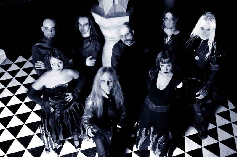 Band Members Posing — Black, Dramatic, Photograph, Chessboard Floor