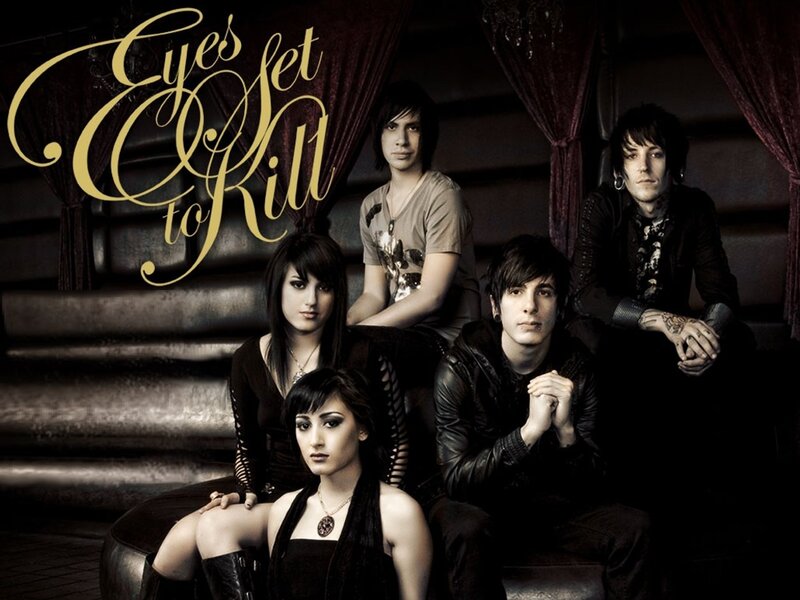 Band Members Posing — Black, Dramatic, Photograph, Curtains