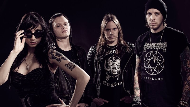 Band Members Posing — Black, Dramatic, Photograph, Sunglasses, Tattoos