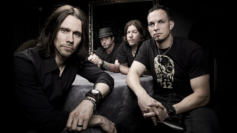 Band Members Posing — Black, Serious, Photograph, Men, Table