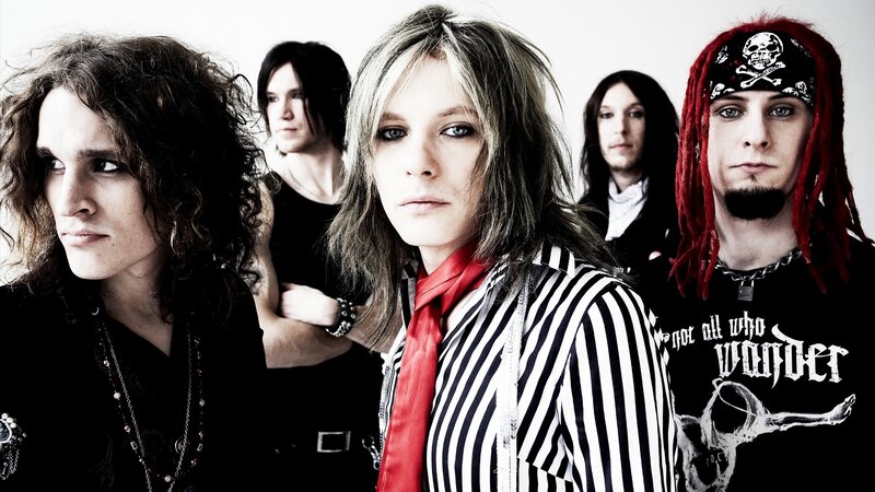 Band Members Posing — Black, Serious, Photograph, Red Dreadlocks