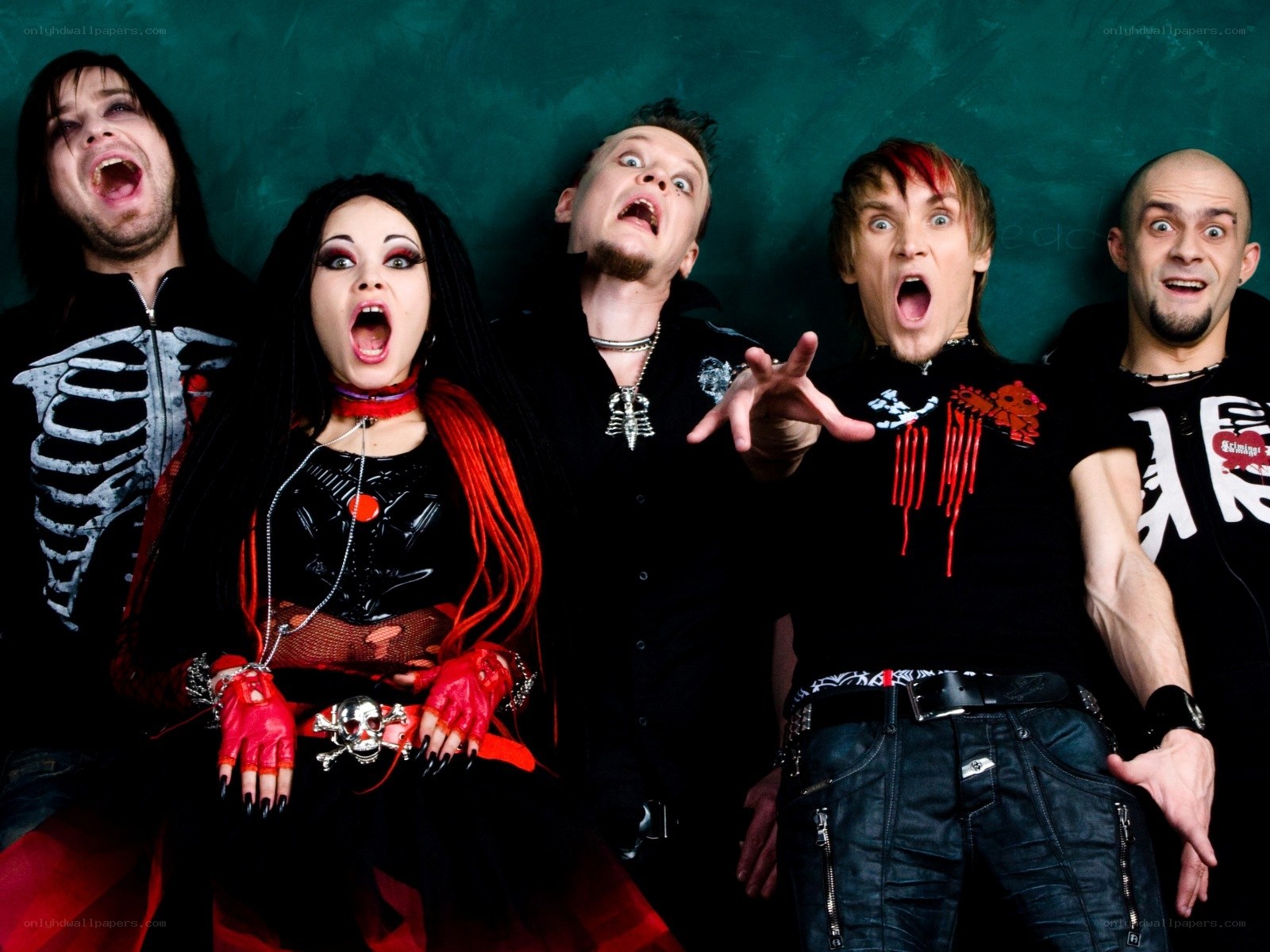 band members posing dramatically