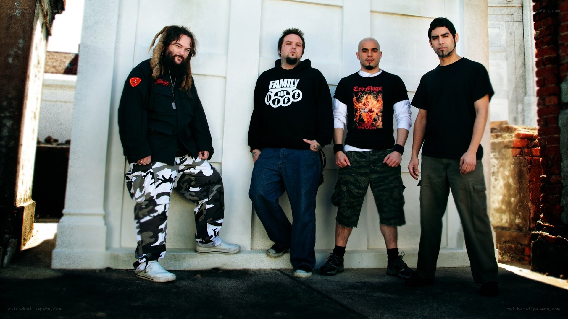 band members posing outdoors