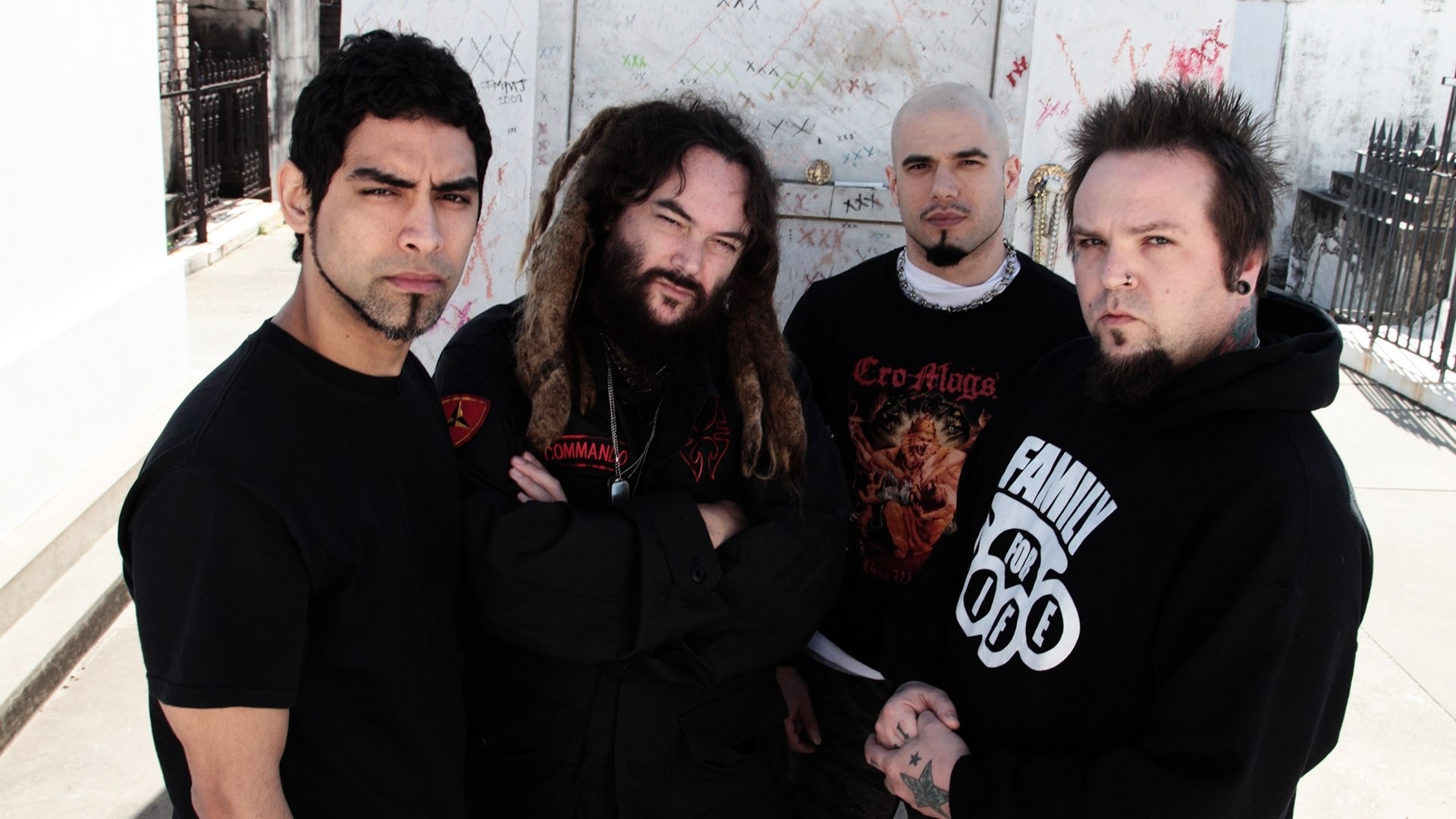 band members posing outdoors