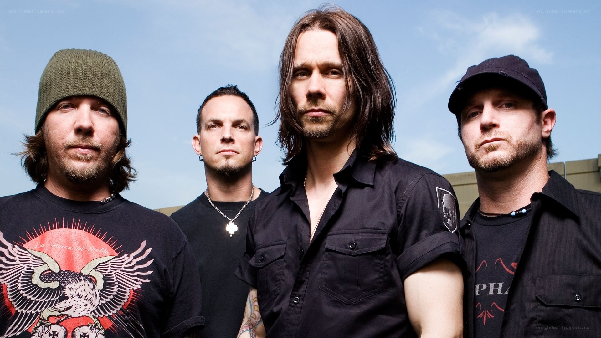 band members posing outdoors