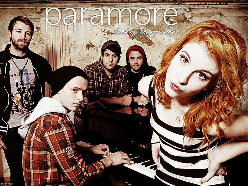 Band Members Posing — Red, Dramatic, Photograph