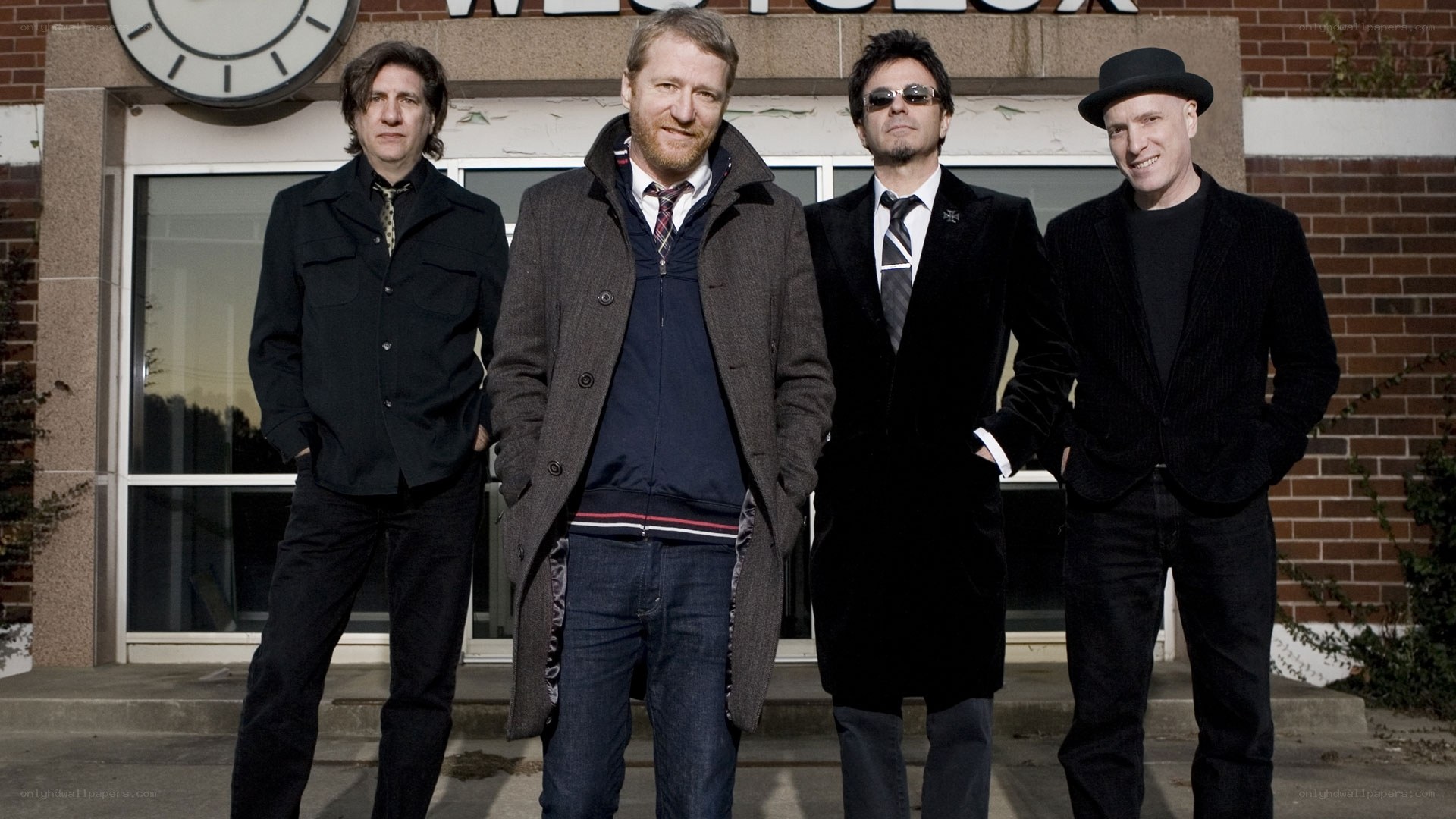 band members standing outside