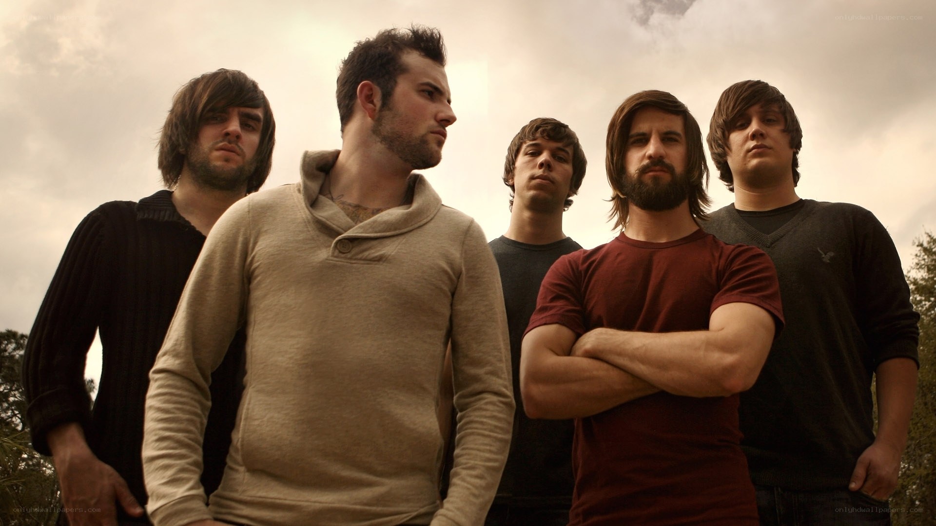 band members standing together
