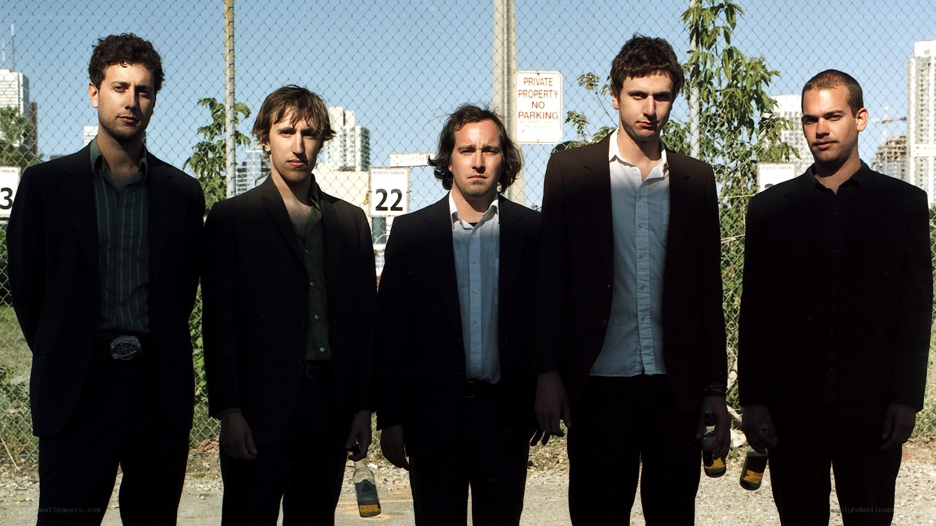 band members standing together