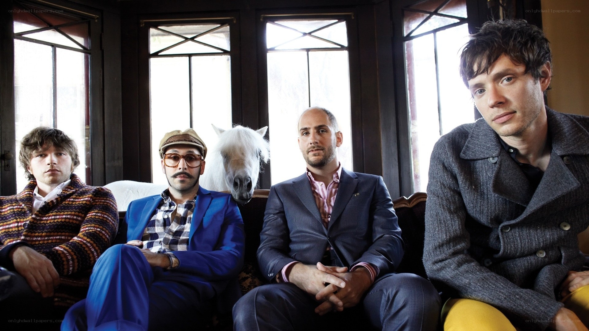 band members with a horse