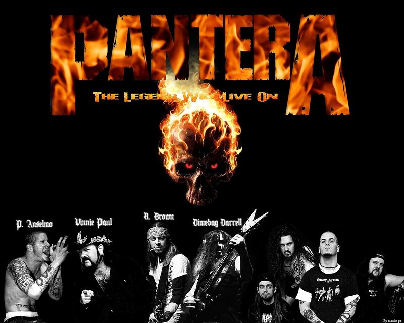 Band Members with Flaming Skull