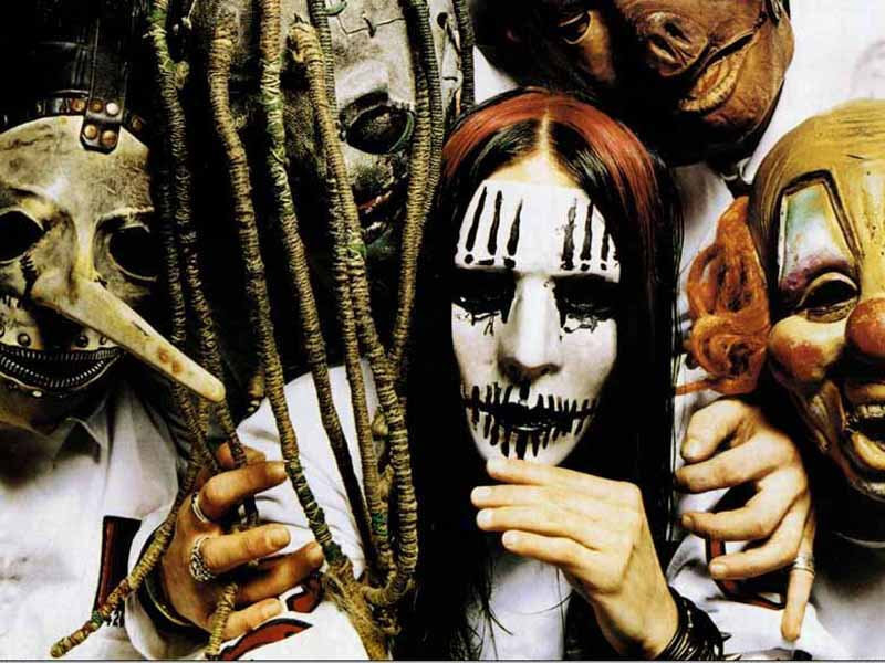 band members with masks and makeup