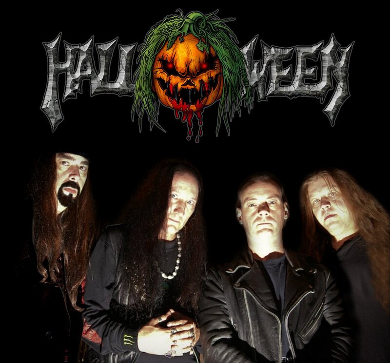 Band Members with Pumpkin Logo