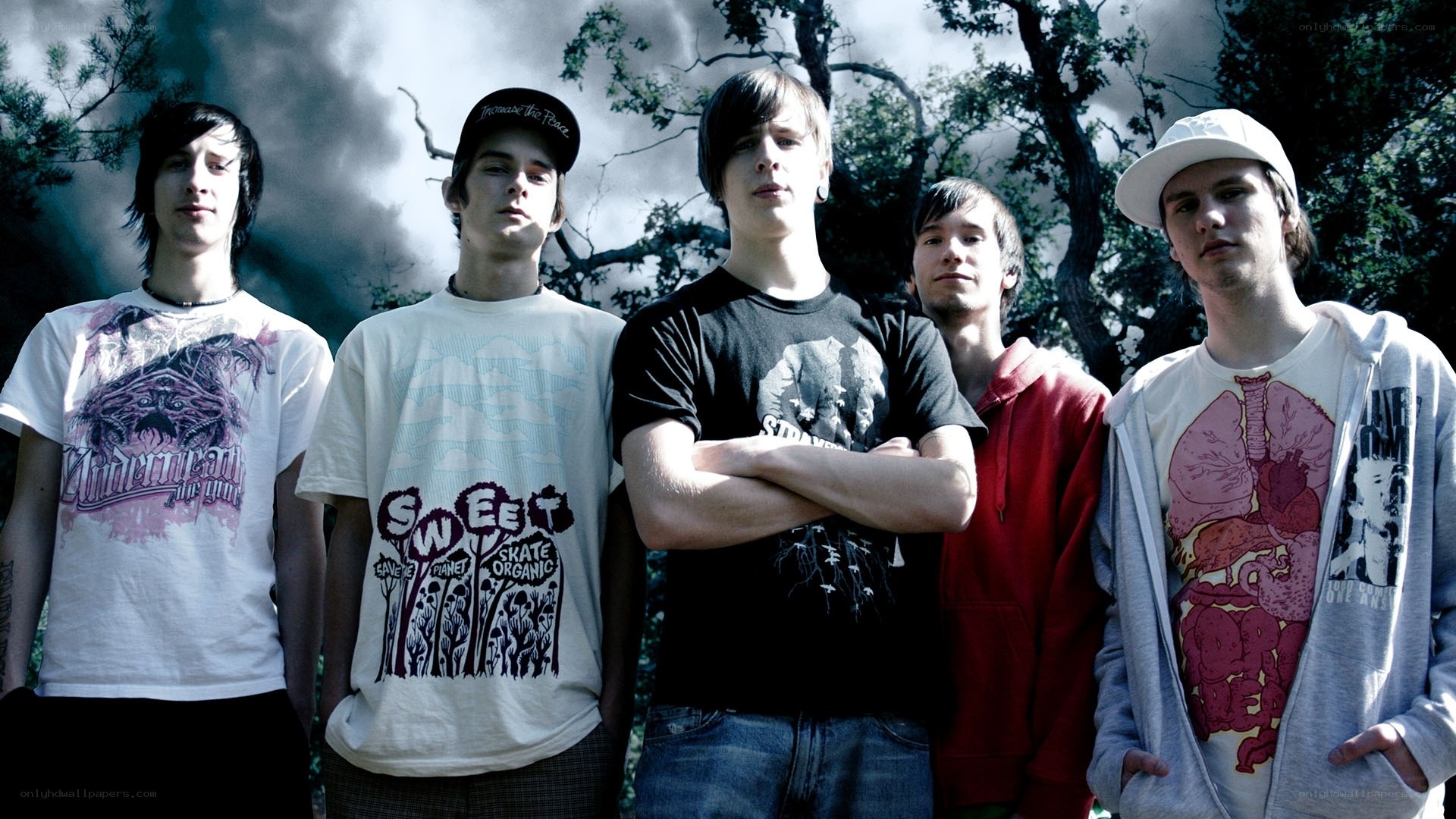 band of five young men