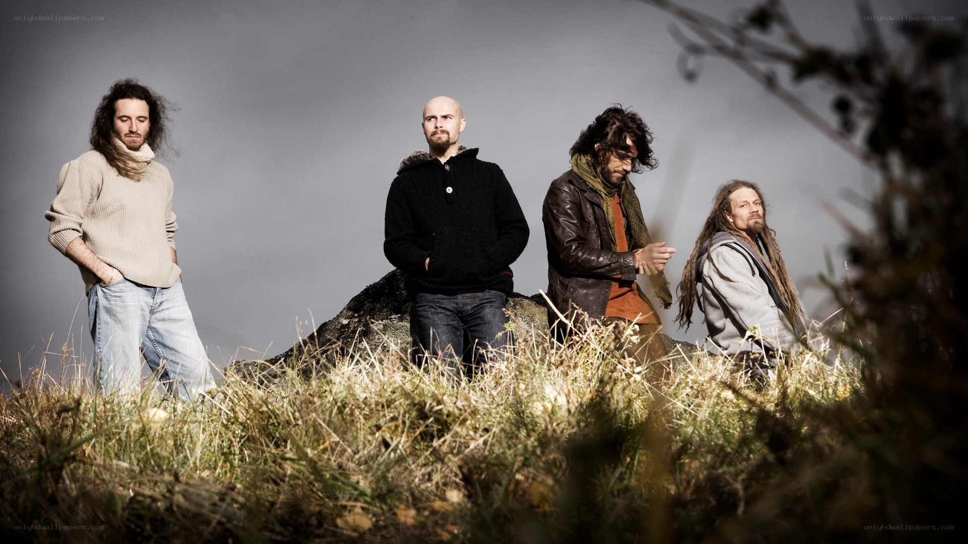 band on a rocky hillside