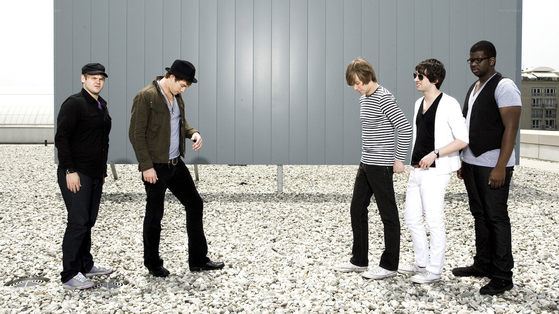 band on a rooftop