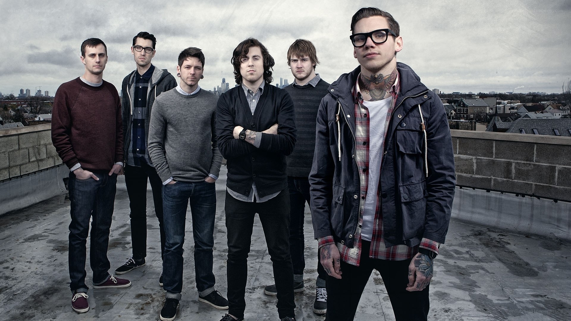 band on a rooftop