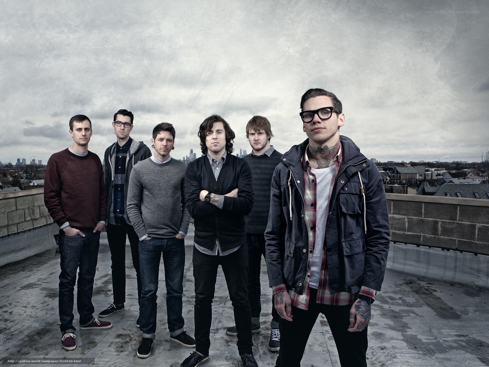 band on a rooftop