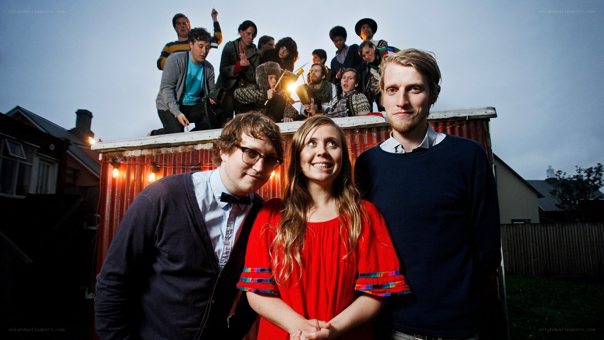 band on a rooftop gathering
