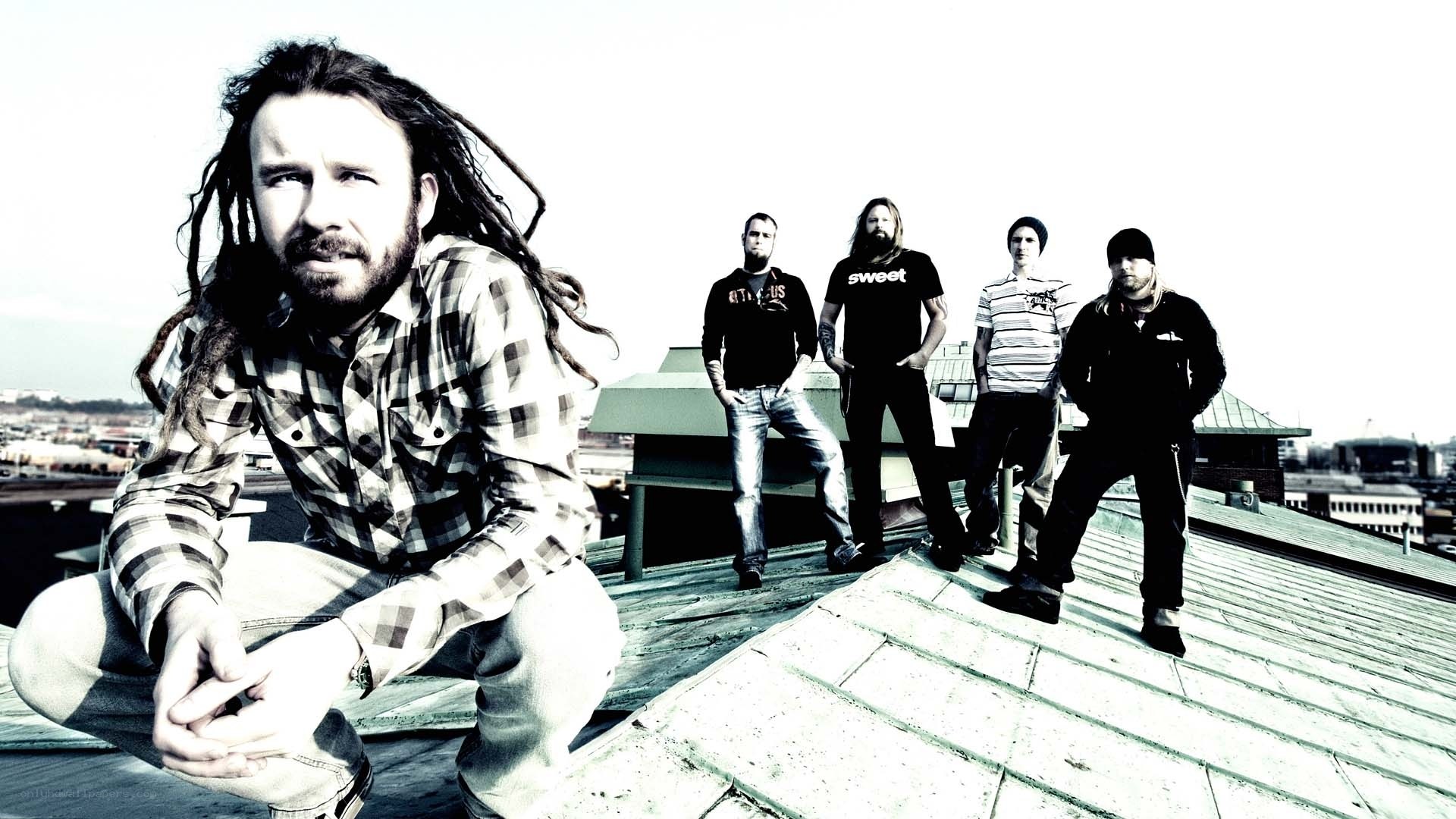 band on a rooftop