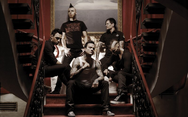 band on a staircase