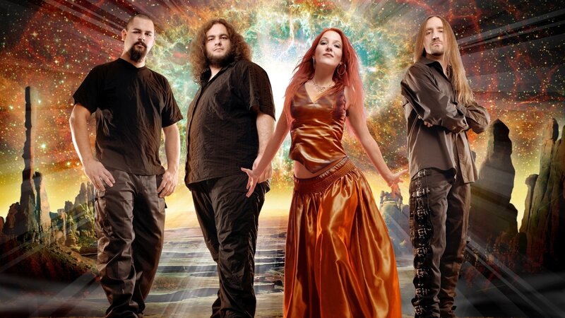 band on alien landscape
