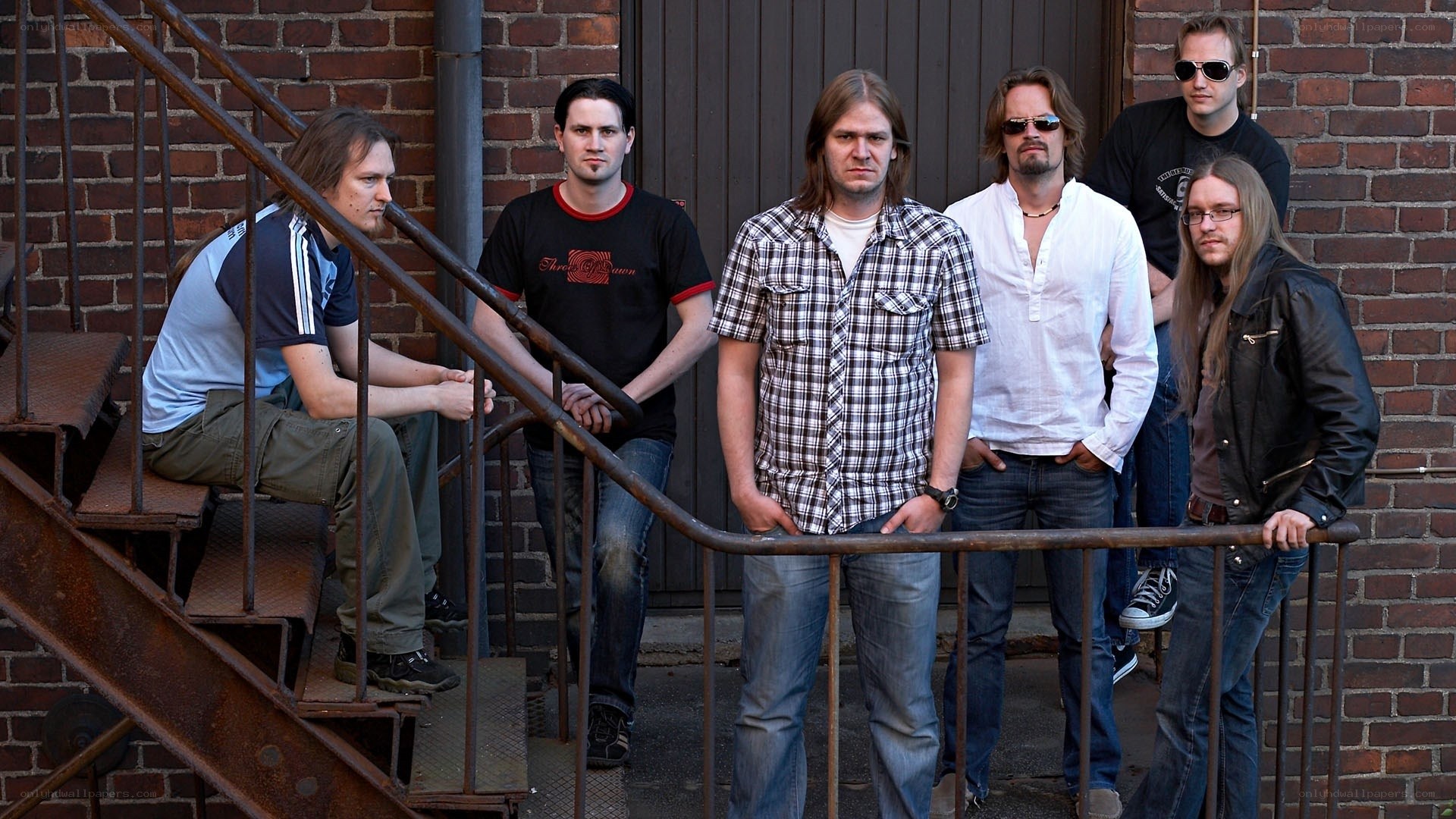 band on outdoor stairs