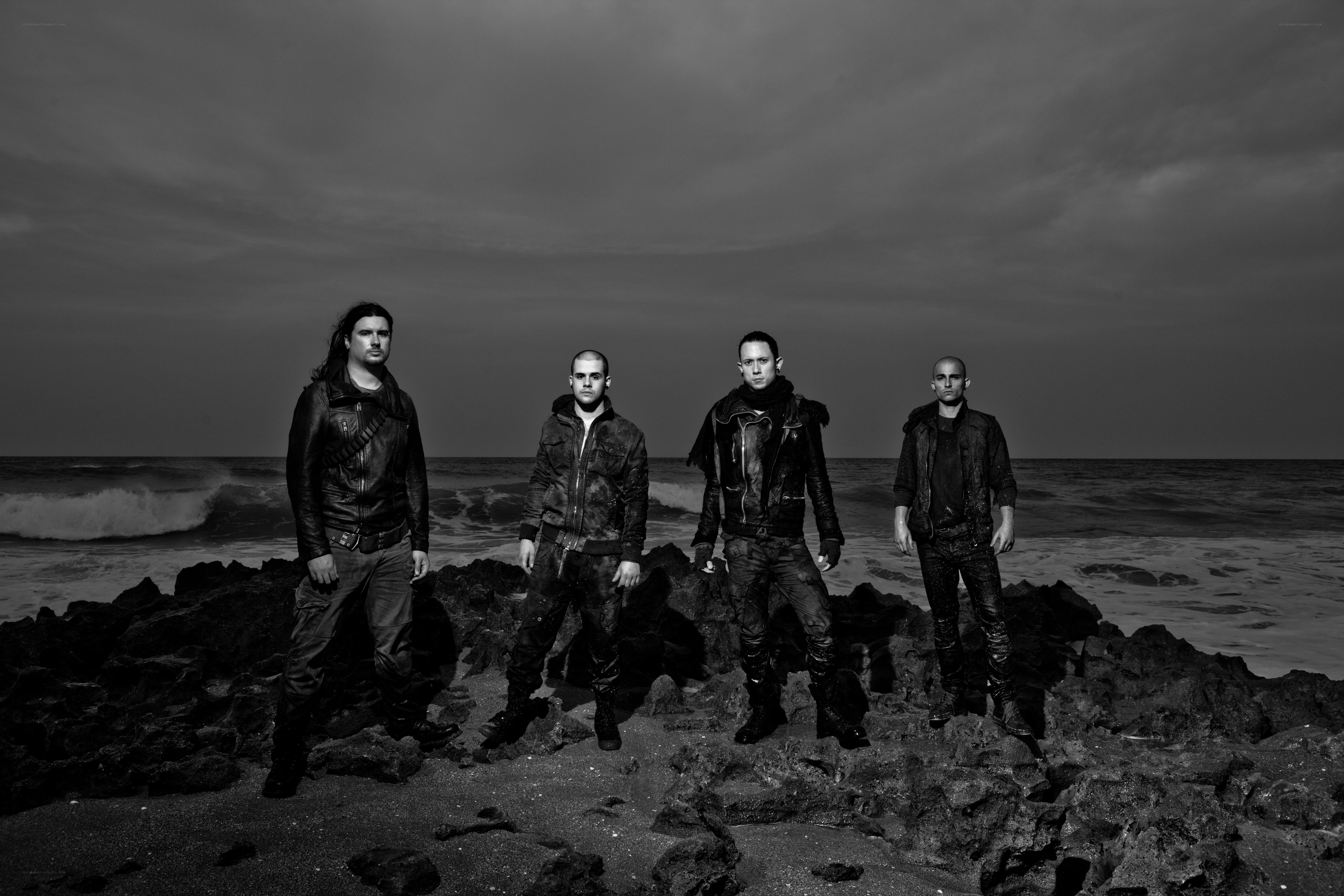 band on rocky beach