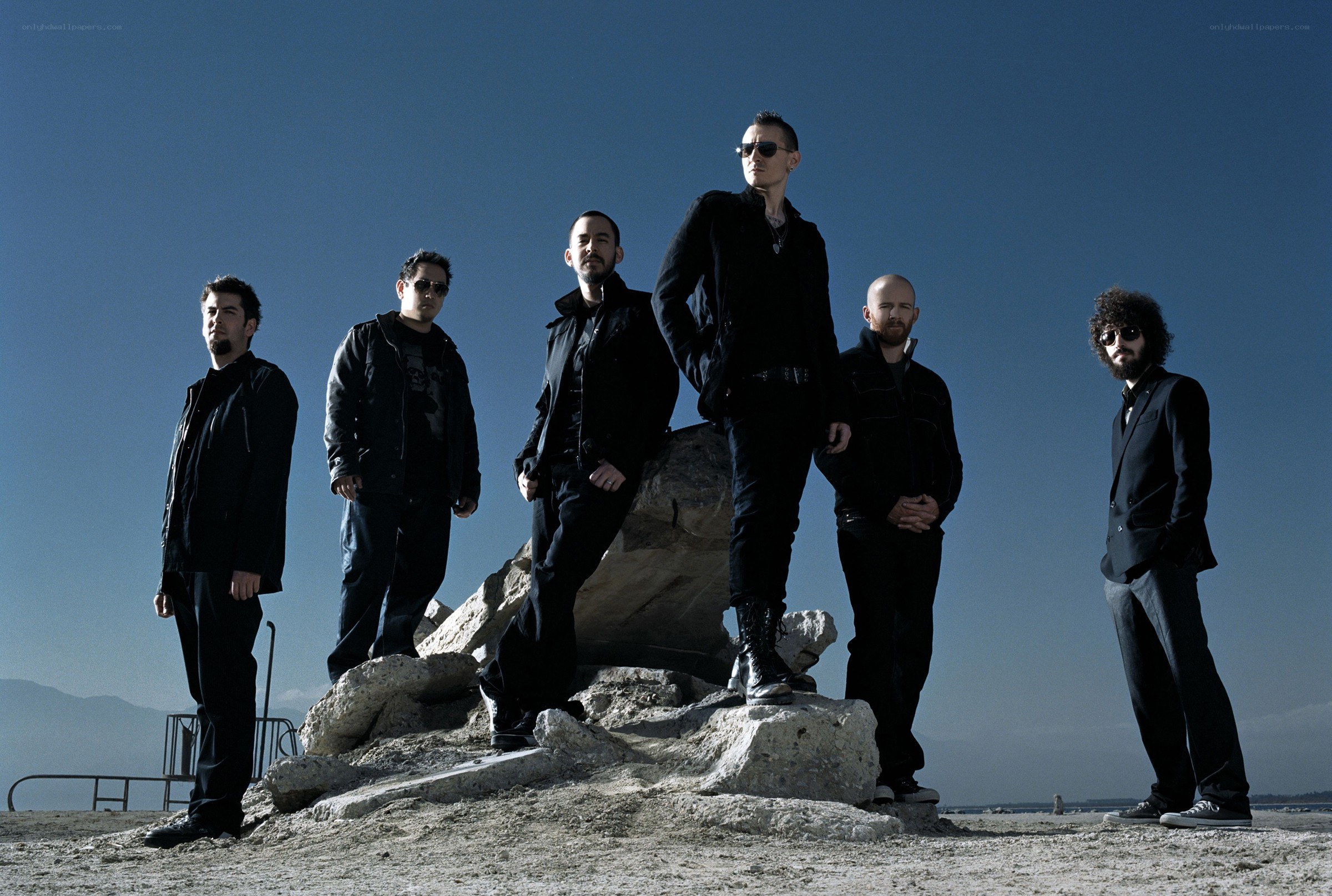 band on rocky terrain