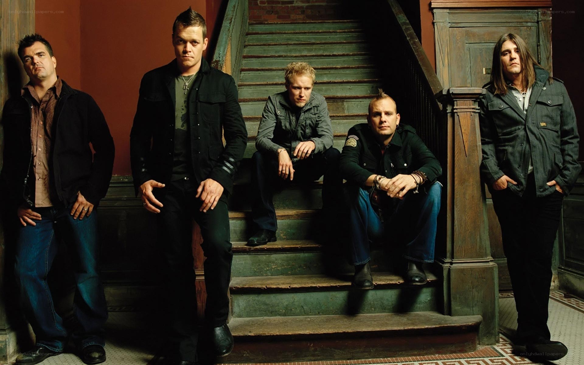 band on stairs portrait