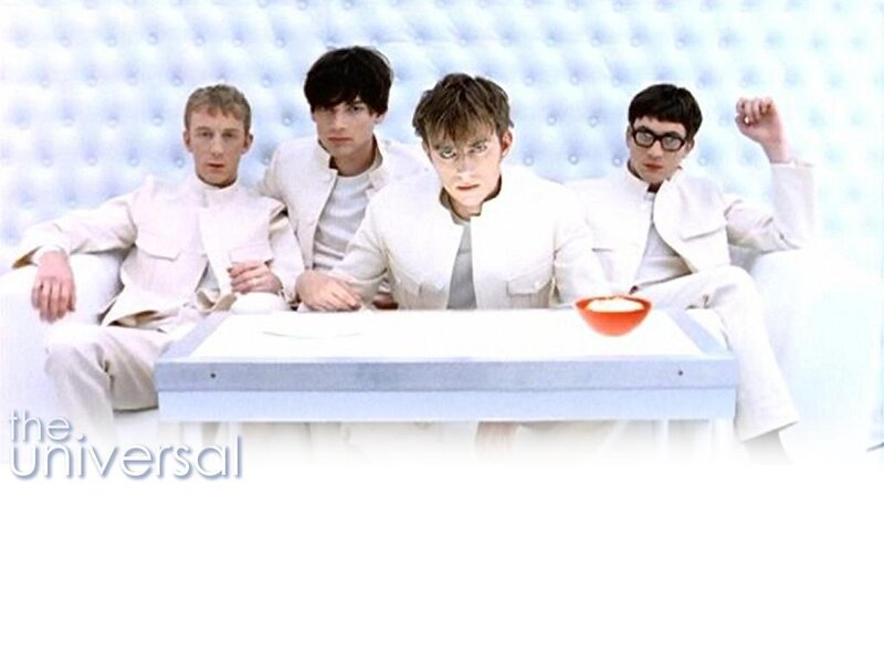 band on white couch