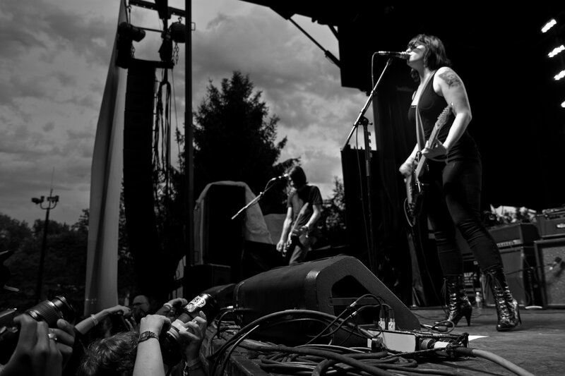 Band performing at outdoor concert