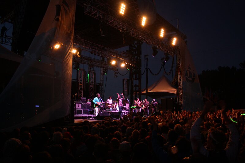 Band performing at outdoor concert