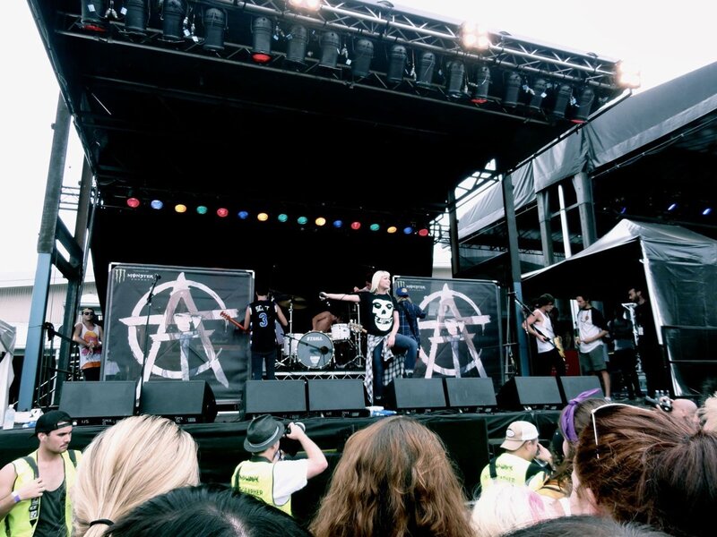 Band performing at outdoor concert