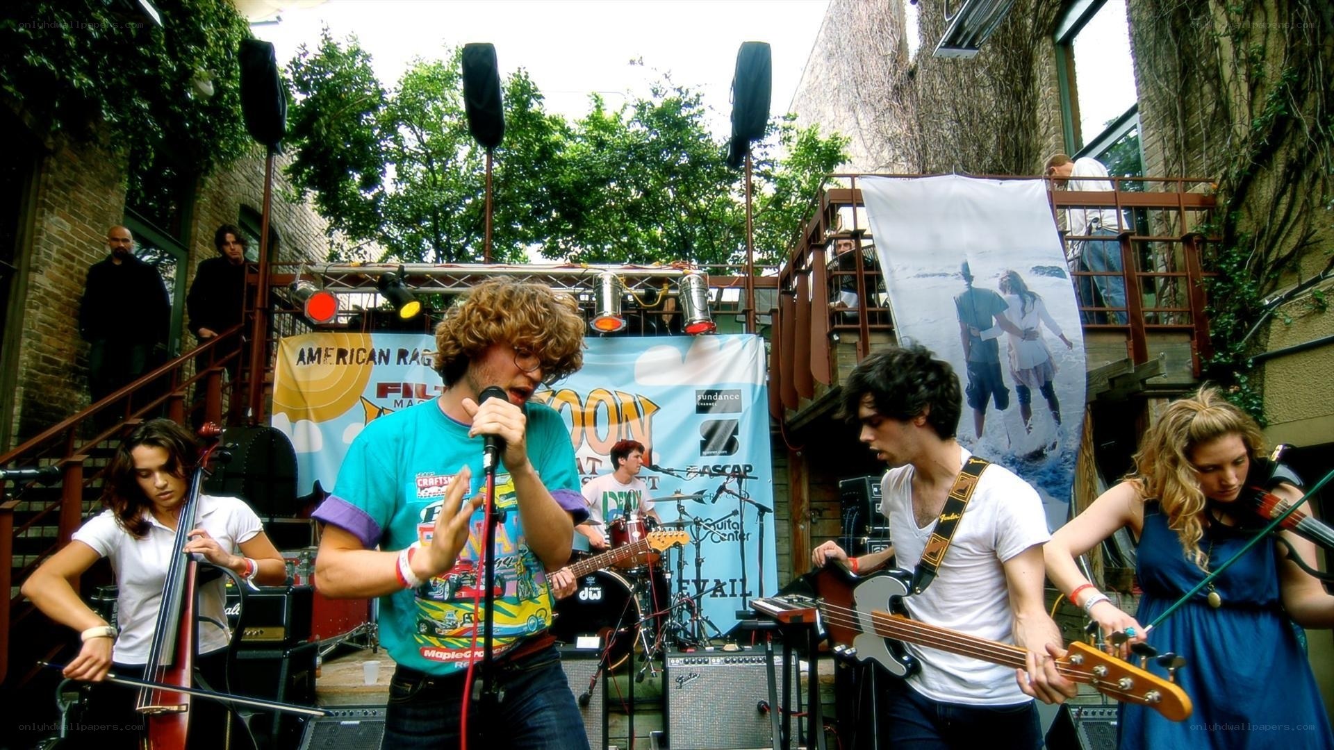 Band performing at outdoor festival